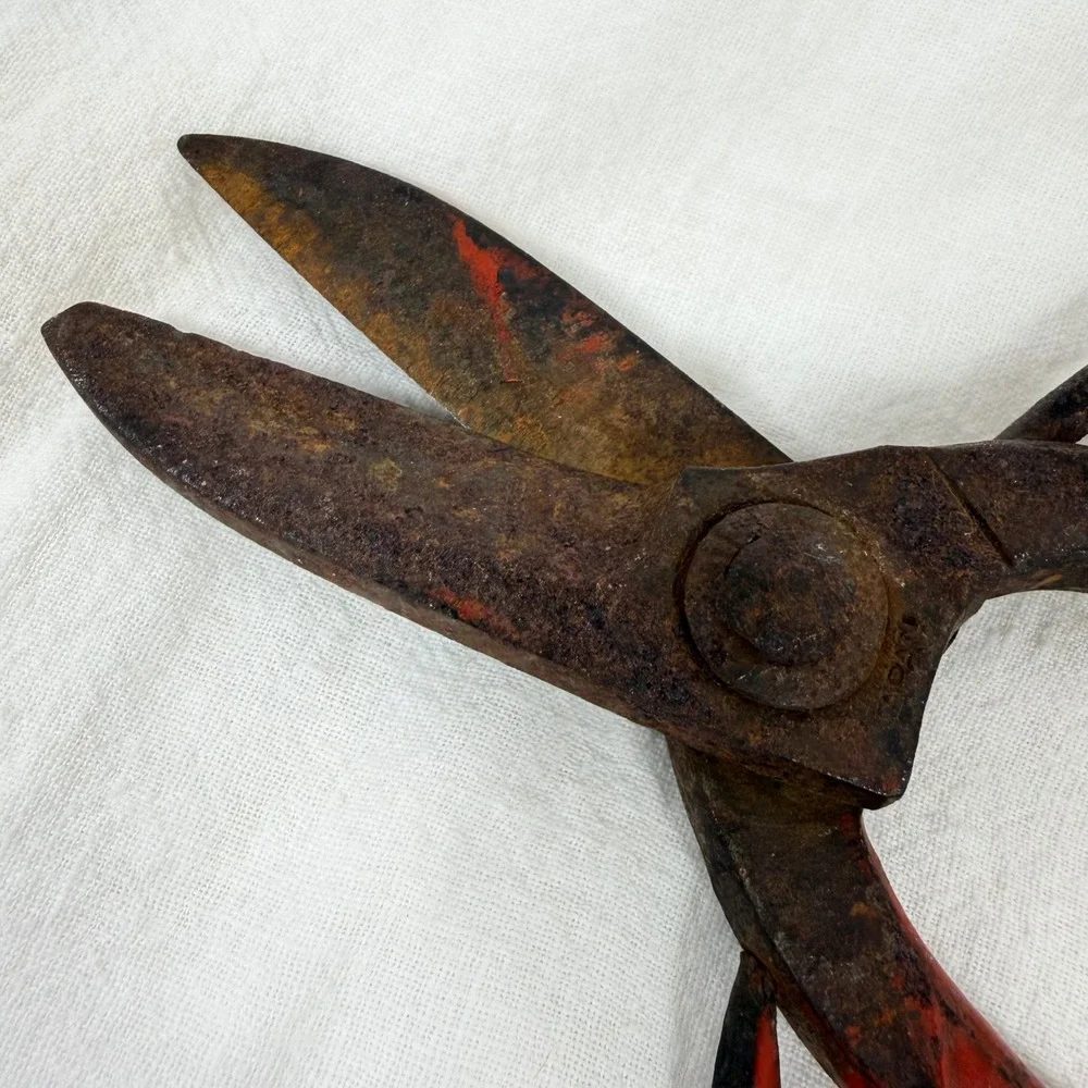 Vintage Japanese Ikebana Shears Red Butterfly Handle Bonsai Scissors Pruner